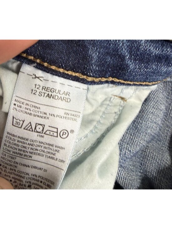 Old Navy Womens Curvy Skinny Jeans Size 12 Blue Distressed Denim - Picture 3 of 12